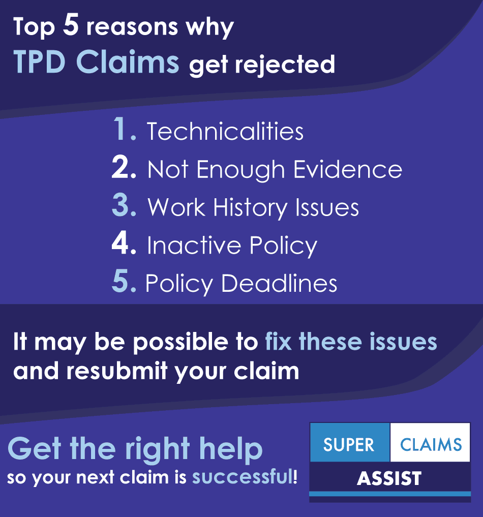 Top 5 tpd claim rejection reasons infographic